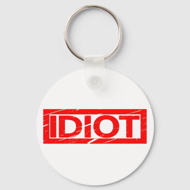 Idiot-Briefmarke Schlüsselanhänger (Vorderseite)