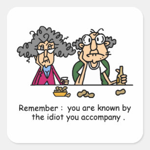 Idiot Company Quadratischer Aufkleber