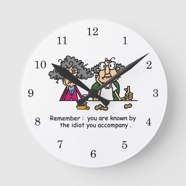 Idiot Company Runde Wanduhr (Vorderseite)