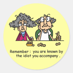 Idiot Company Runder Aufkleber