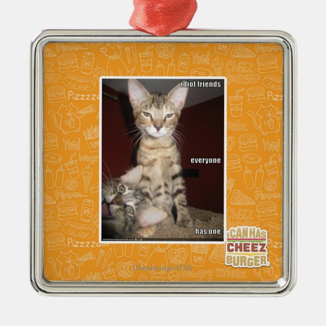 Idiot-Freunde Ornament Aus Metall (Vorne)