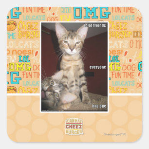 Idiot-Freunde Quadratischer Aufkleber