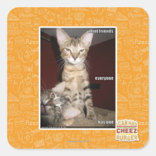 Idiot Friends Quadratischer Aufkleber