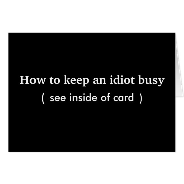 Idiot. Karte (Vorderseite (Horizontal))