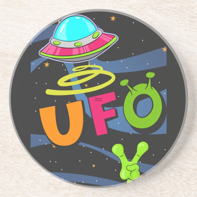 Idioten auf dem Weltraum sagen hallo Getränkeuntersetzer (Vorne)