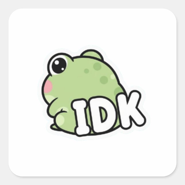 IDK Frog Sticker Cute Ignoring Frog Minimal Meme K (Vorderseite)