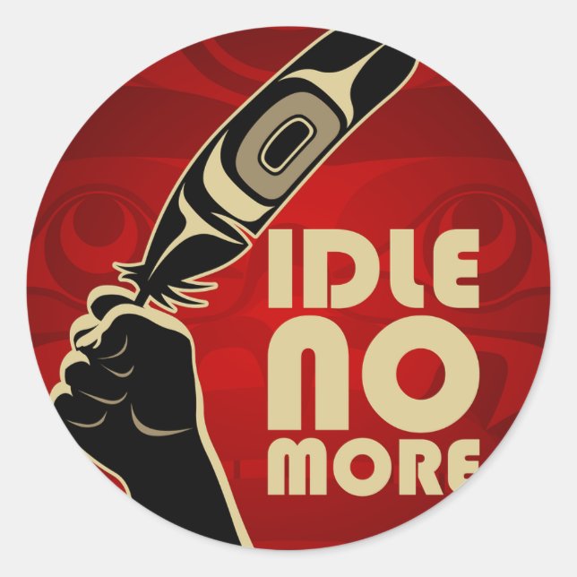 IdleNoMore Runder Aufkleber (Vorderseite)