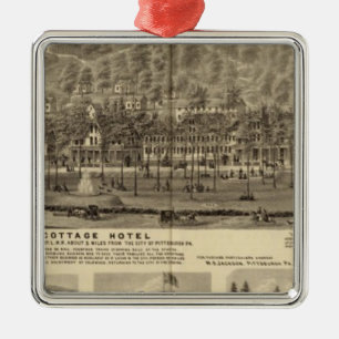 Idlewood Hütten-Hotel nahe Pittsburgh Silbernes Ornament