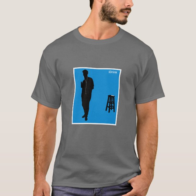 iDrink T-Shirt - graues Powell - Männer (Schwarzes (Vorderseite)