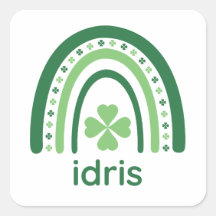 idris Name Clover Boho Rainbow