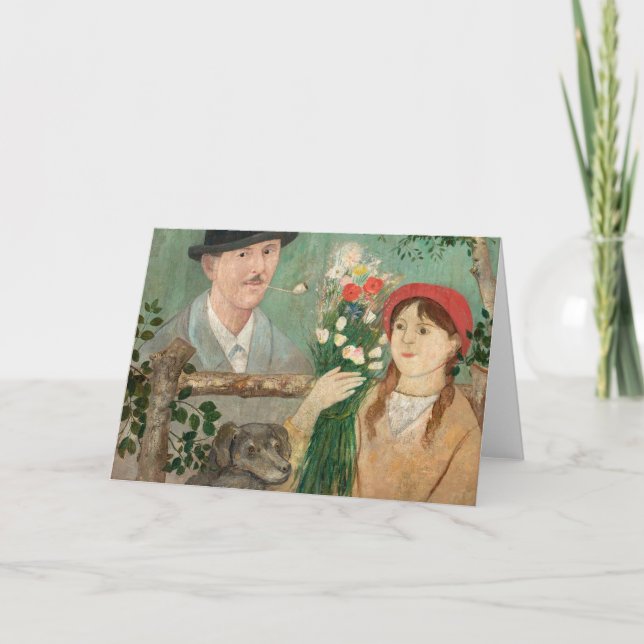 Idyll neben einem Zaun | Tadeusz Makowski Karte (Vorderseite)