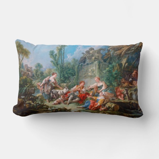 Idyll-Rokokolandschaft Francois boucher Schäfers Lendenkissen (Vorderseite)