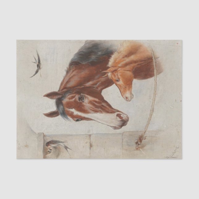 Idyllic Stable Scene von Carl Reichert Seidenpapier (Vorderseite)