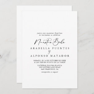 Idyllic Stylish Calligraphy Nuestra Boda Wedding Einladung