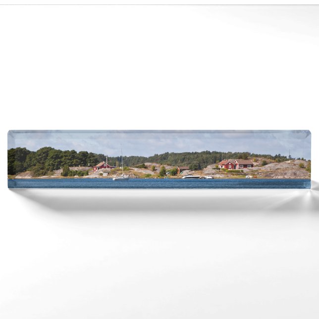Idyllische Küstenlandschaft Namensplakette (Vorderseite)