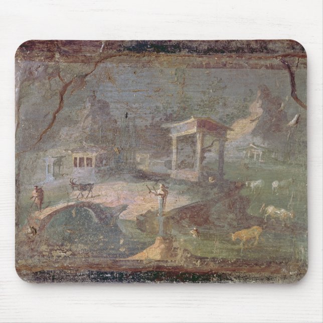 Idyllische Landschaft, von Herculaneum, Mousepad (Vorne)