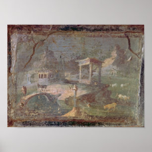 Idyllische Landschaft, von Herculaneum, Poster
