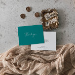 Idyllische, stylische Kalligrafie Aquamarin Flat W Dankeskarte<br><div class="desc">Diese idyllische aquamarine kalligraphische Hochzeitskarte ist ideal für eine Hochzeit. Das schlichte und elegante Design zeichnet sich durch klassische und extravagante Schrift-Typografie in einem aquamarinen Hintergrund aus. Personalisieren Sie die Innenseite der Karte mit Ihren Namen, und eine Dankeschön-Nachricht. Oder, verlass den Dankeschön-Abschnitt leer und Hand schreiben Sie eine personalisierte Notiz...</div>