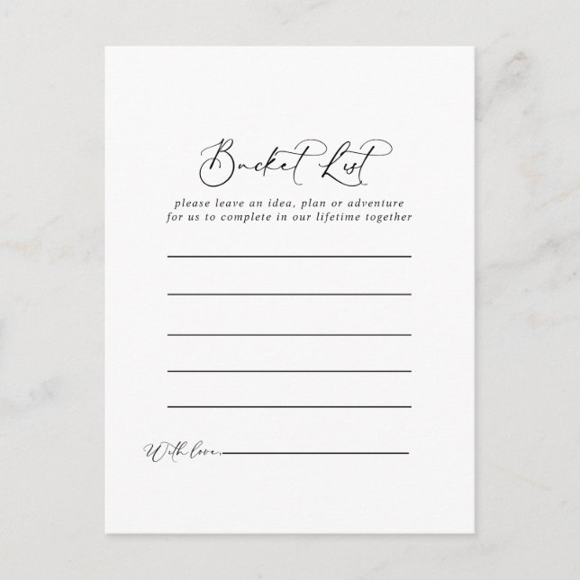 Idyllische Stylish Calligraphy Bucket List Cards Postkarte (Vorderseite)