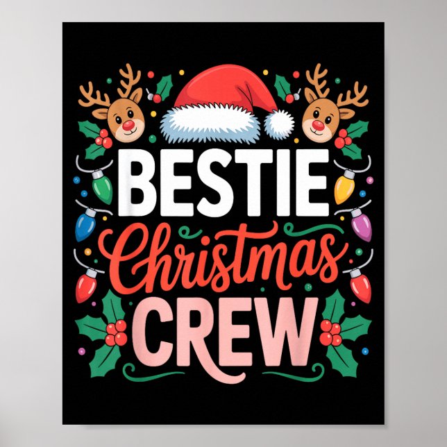 Ie Christmas Crew Santa Hat Holiday Art Matching F Poster (Vorne)