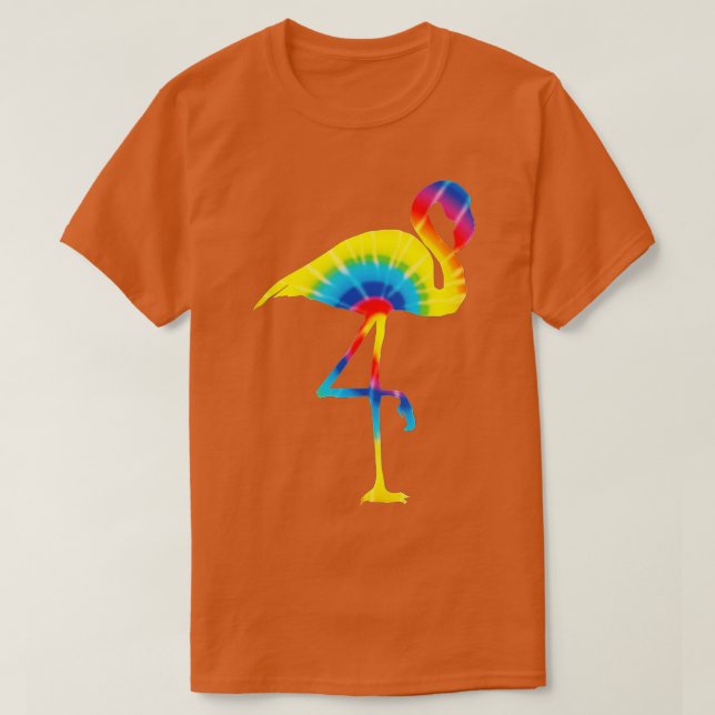 ie Dye Flamingo Rainbow Print Bird Animal Hippie P T-Shirt (Design vorne)
