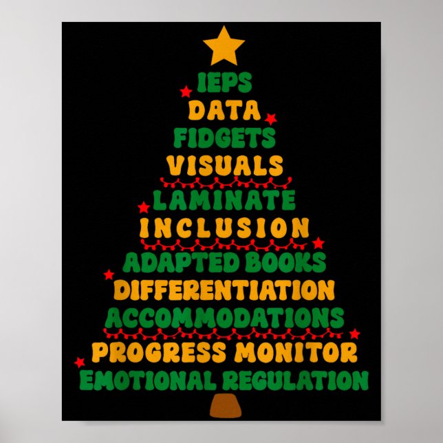 Ieps Teacher Christmas Tree Special Education Sped Poster (Vorne)