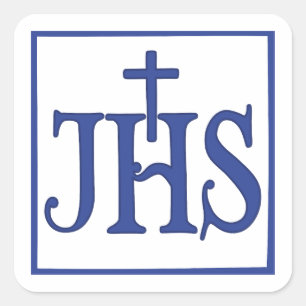 Iesus Hominum Salvator Quadratischer Aufkleber