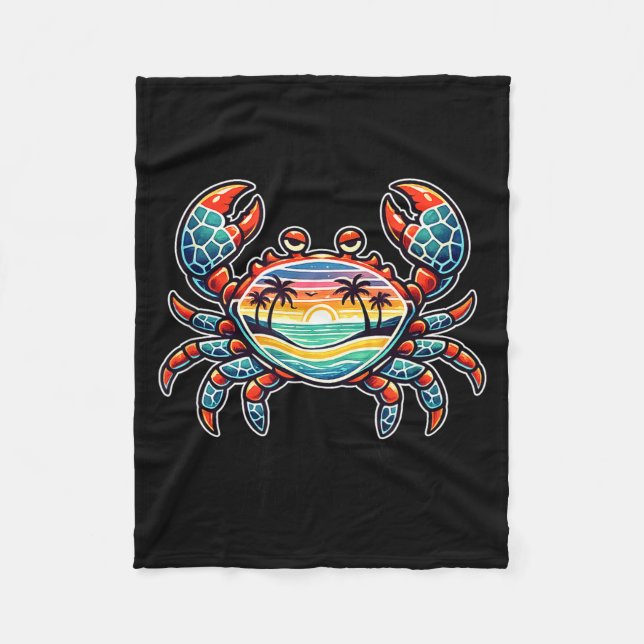 If Crabby Return to the Beach Funny Summer Fleecedecke (Vorderseite)
