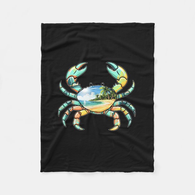 If Crabby Return to the Beach Funny Summer Fleecedecke (Vorderseite)
