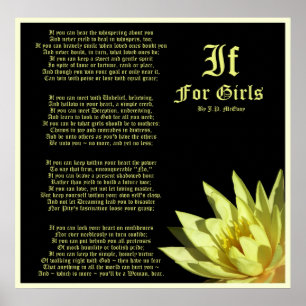 If For Girls Gedicht von J.P. McEvoy Print Poster