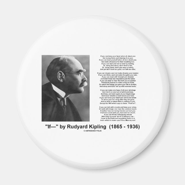 "If—" Gedicht von Rudyard Kipling Magnet (Vorne)
