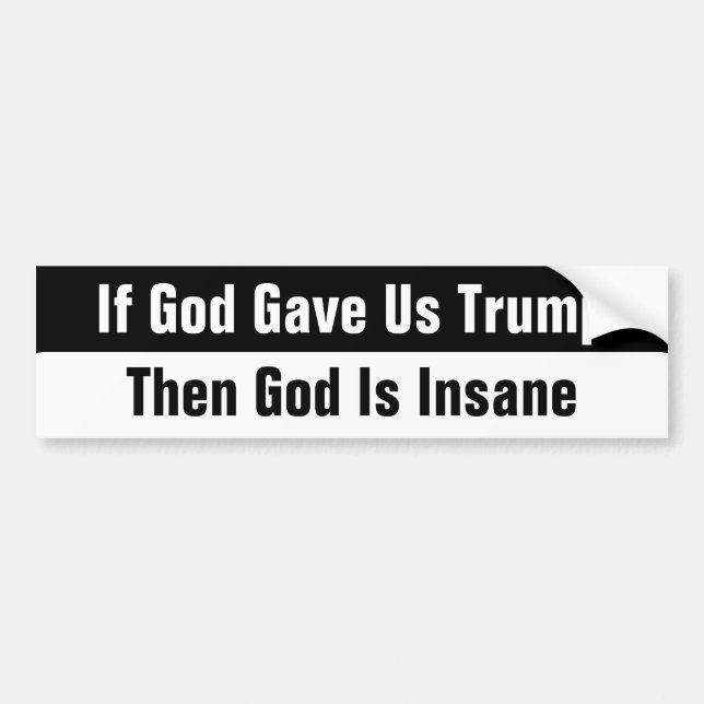 IF God Gave Us Trump Then God is Insane Autoaufkleber (Vorne)