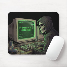 If Hope <= 0 Still Try | Cyberpunk Coding Gaming Mousepad