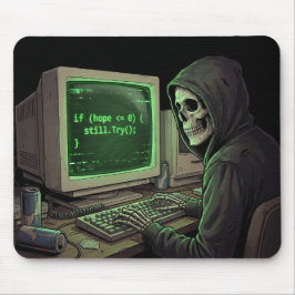 If Hope <= 0 Still Try | Cyberpunk Coding Gaming Mousepad