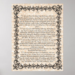 IF Inspirier Gedicht für junge Frauen und Mädchen Poster