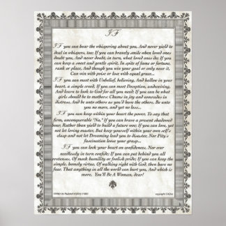 IF Inspirier Gedicht für junge Frauen und Mädchen Poster