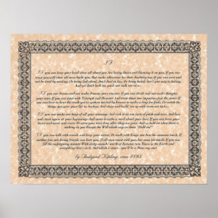IF Inspirier Gedicht für junge Männer von Rudyard  Poster