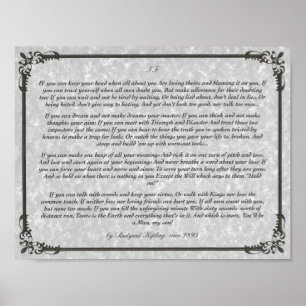 IF Inspirier Gedicht für junge Männer von Rudyard  Poster