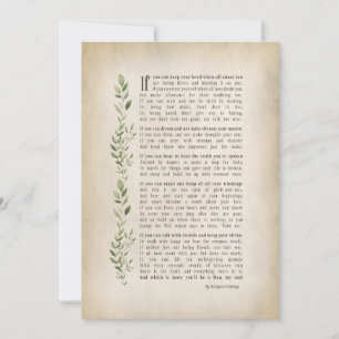 IF, Inspiriertes Gedicht von Rudyard Kipling Einladung