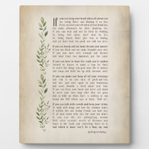 IF, Inspiriertes Gedicht von Rudyard Kipling Fotoplatte