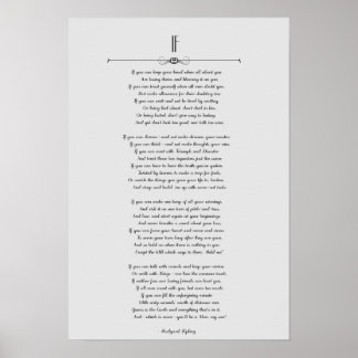IF Kipling Gedicht auf grauem Poster