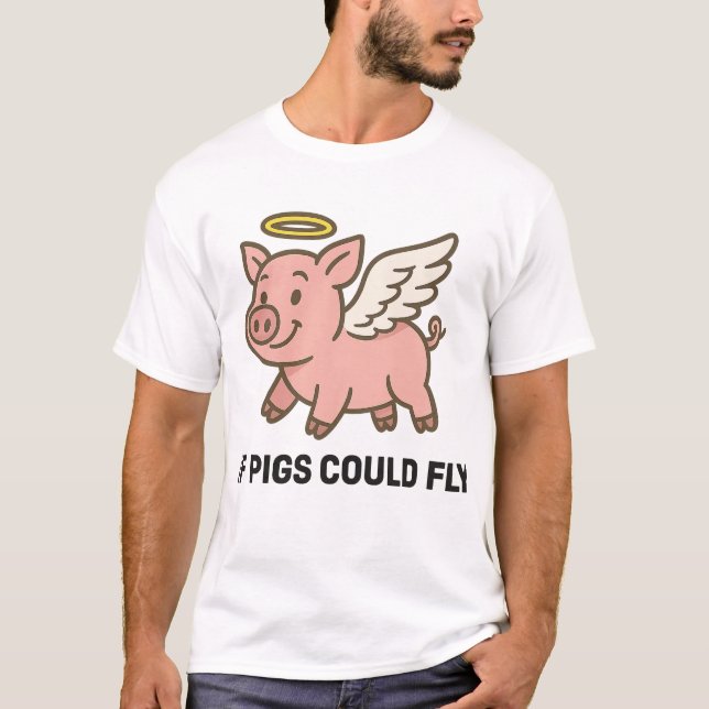 If pigs could fly - piggie angel T-Shirt (Vorderseite)