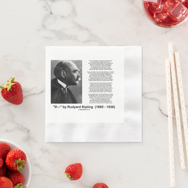 "If— " Poem By Rudyard Kipling Serviette (Beispiel)