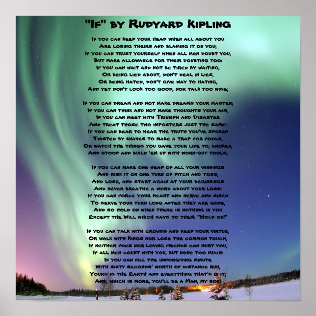 "If-" von Kipling Poster (Vorne)