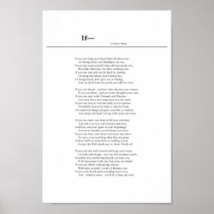 If— von Rudyard Kipling Poster