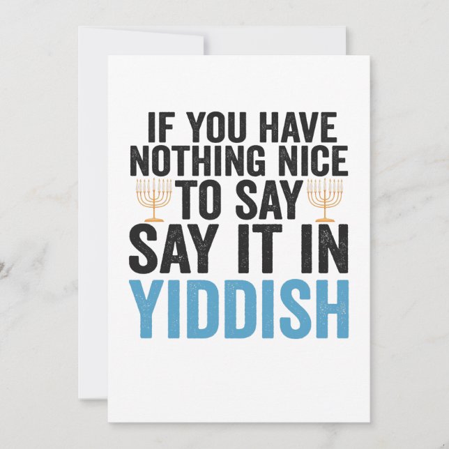 If You Have Nothing Nice To Say it in Jiddish Gift Dankeskarte (Vorderseite)