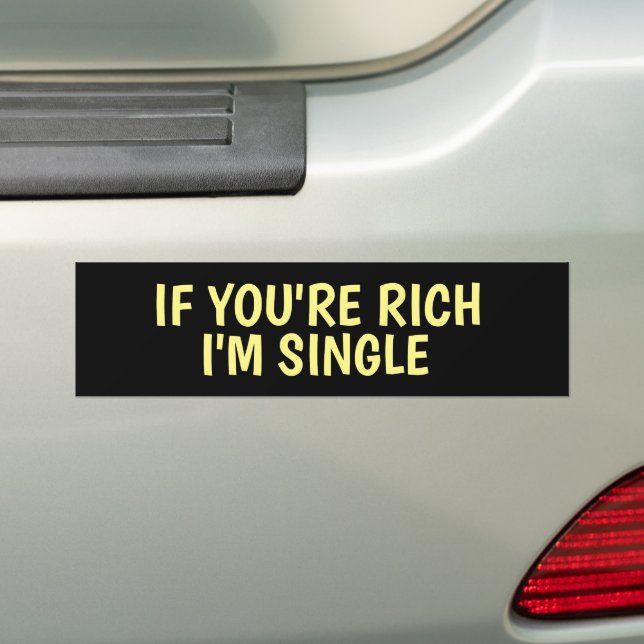 IF YOU'RE RICH I'M SINGLE FUNNY BUMPER STICKERS AUTOAUFKLEBER (Auf Auto)