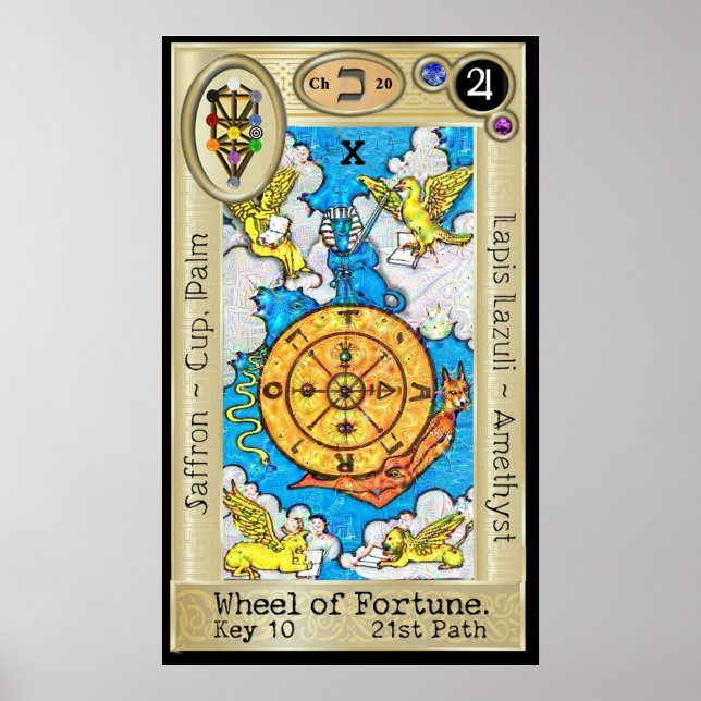 Ifdawn Deepdream Tarot Key 10 ~ The Wheel Poster (Vorne)
