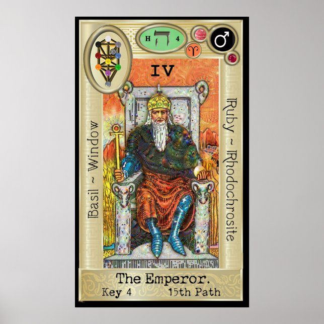 Ifdawn Deepdream Tarot Key 4 ~ Der Kaiser Poster (Vorne)
