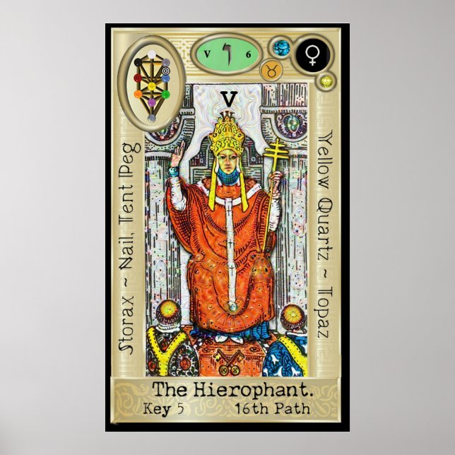 Ifdawn Deepdream Tarot Key 5 ~ The Hierophant Poster (Vorne)